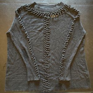 Allsaints Braided Oversized Lambswool Cutout Sweater